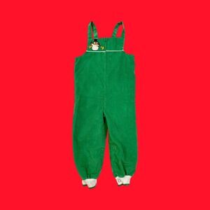 Vintage Sears Christmas Corduroy Overalls, Snowman Embroidery, 18-24 Months